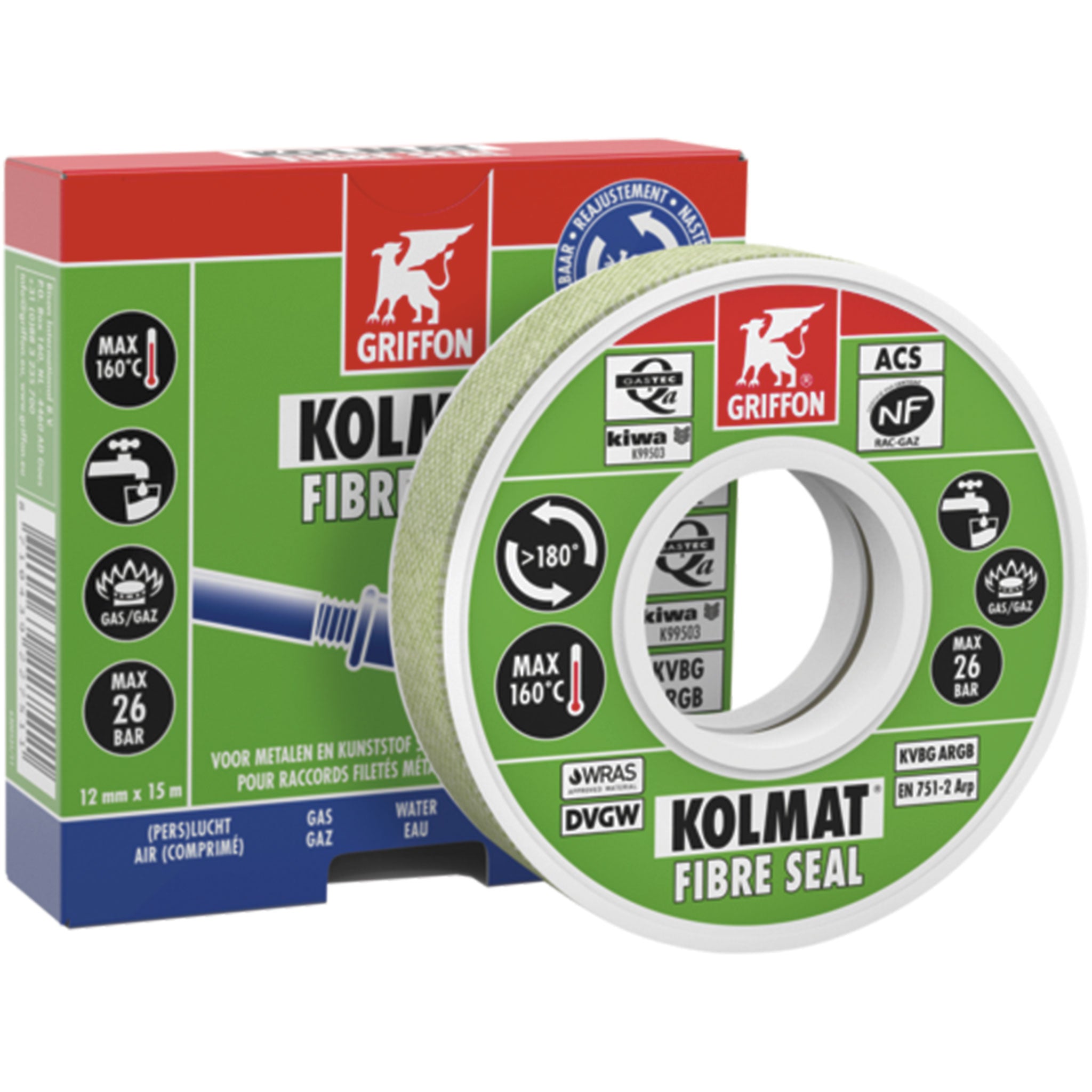 Kolmat Fibre bande étanchéité filetée piscine
