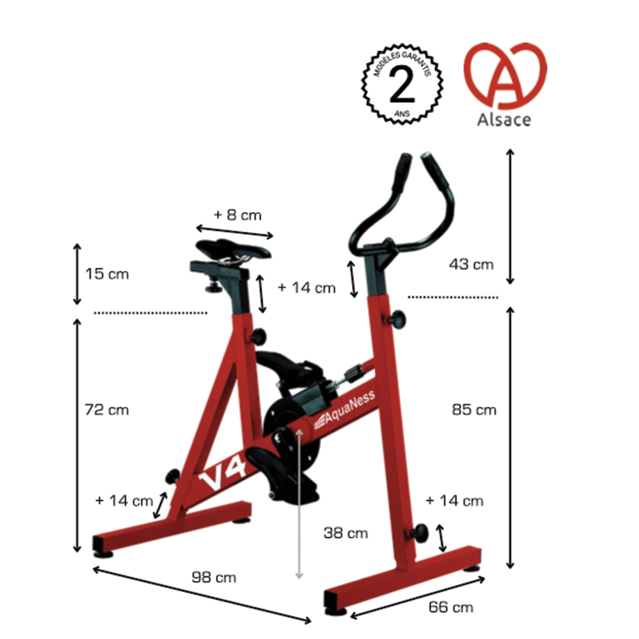 notice Aquabike V4 Aquaness vélo de piscine haut de gamme
