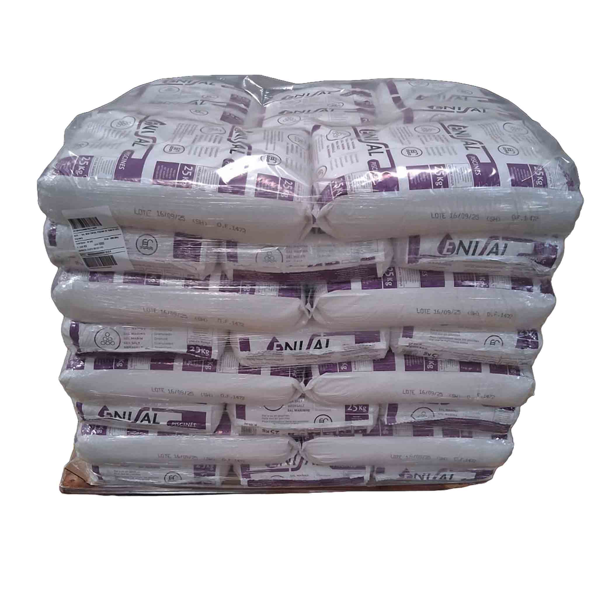 Palette de 40 sacs de sel poudre de 25 kg spécial piscine