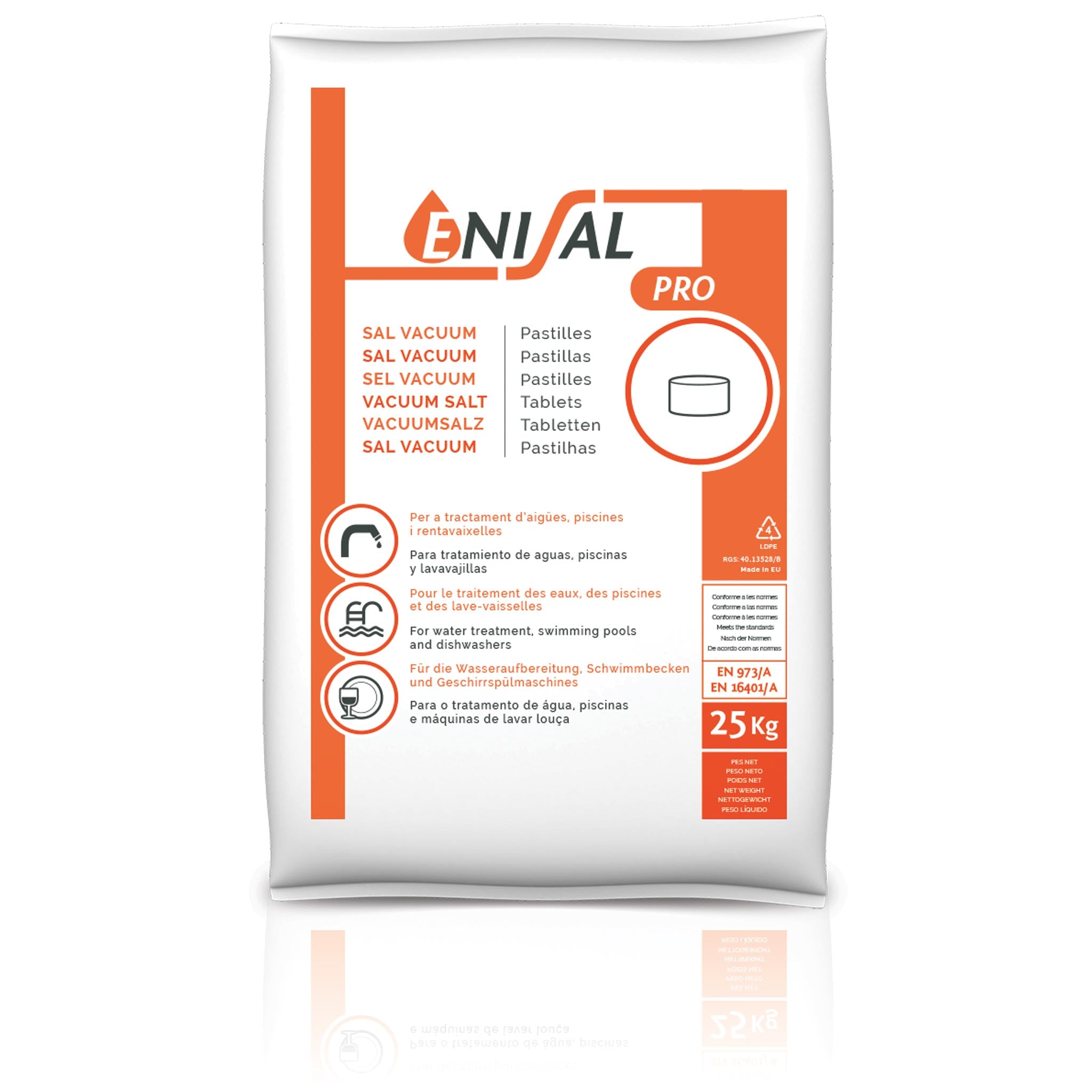 Sac de sel (Briquette Pour Adoucisseur d'eau) de 25 kg (vendu au sac)