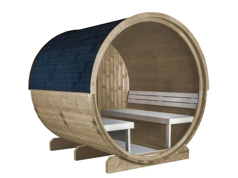 Sauna tonneau vitre entière 