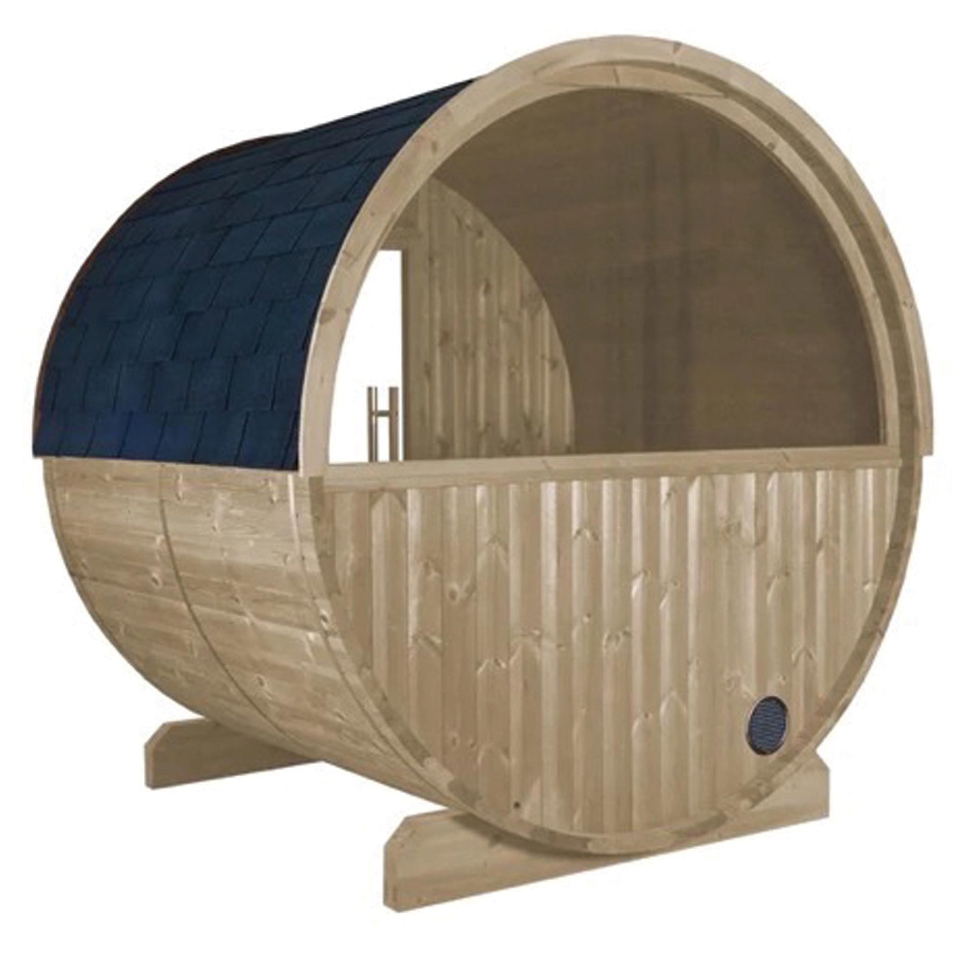 Sauna tonneau kuusi demis-vitre 