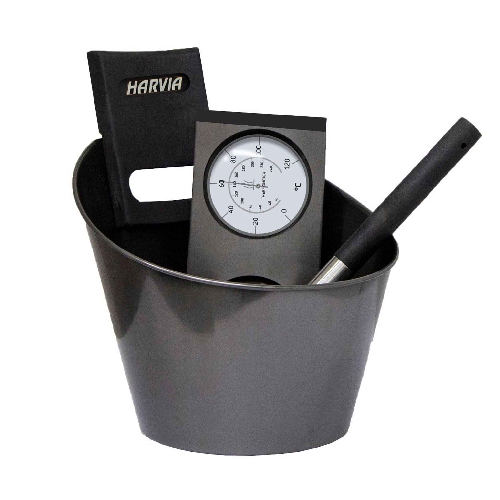 Set d'accessoires sauna en Inox Black Steel Harvia