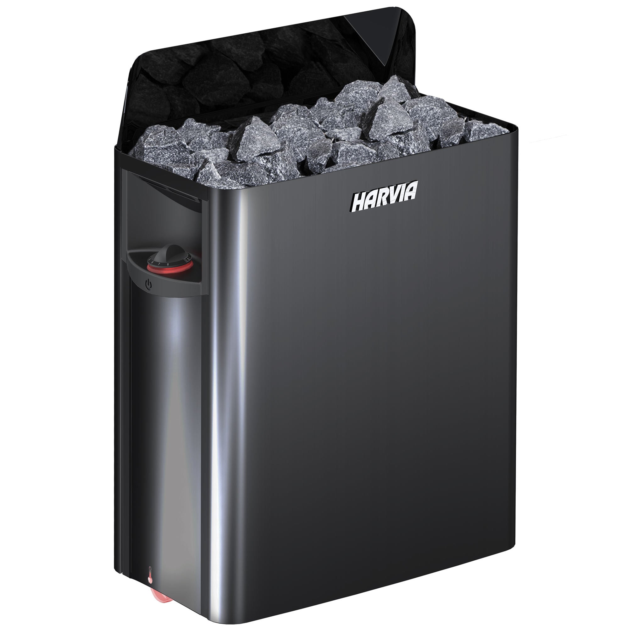 Poêle sauna Harvia The Wall Black Steel commande intégré