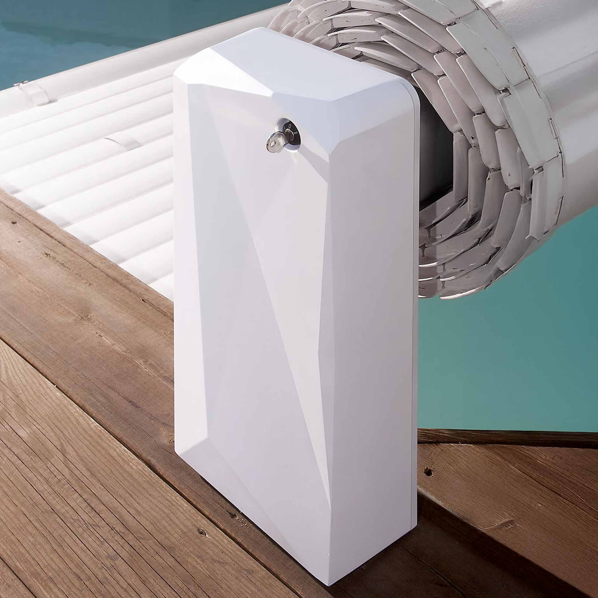 Volet piscine hors sol électrique Ulmo – Sécurité blanc